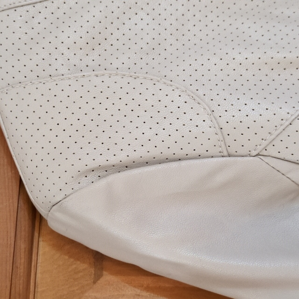 Bagatelle Faux Leather Fitted Jacket Zipper Details Beige Tan Taupe Size S - Picture 8 of 10